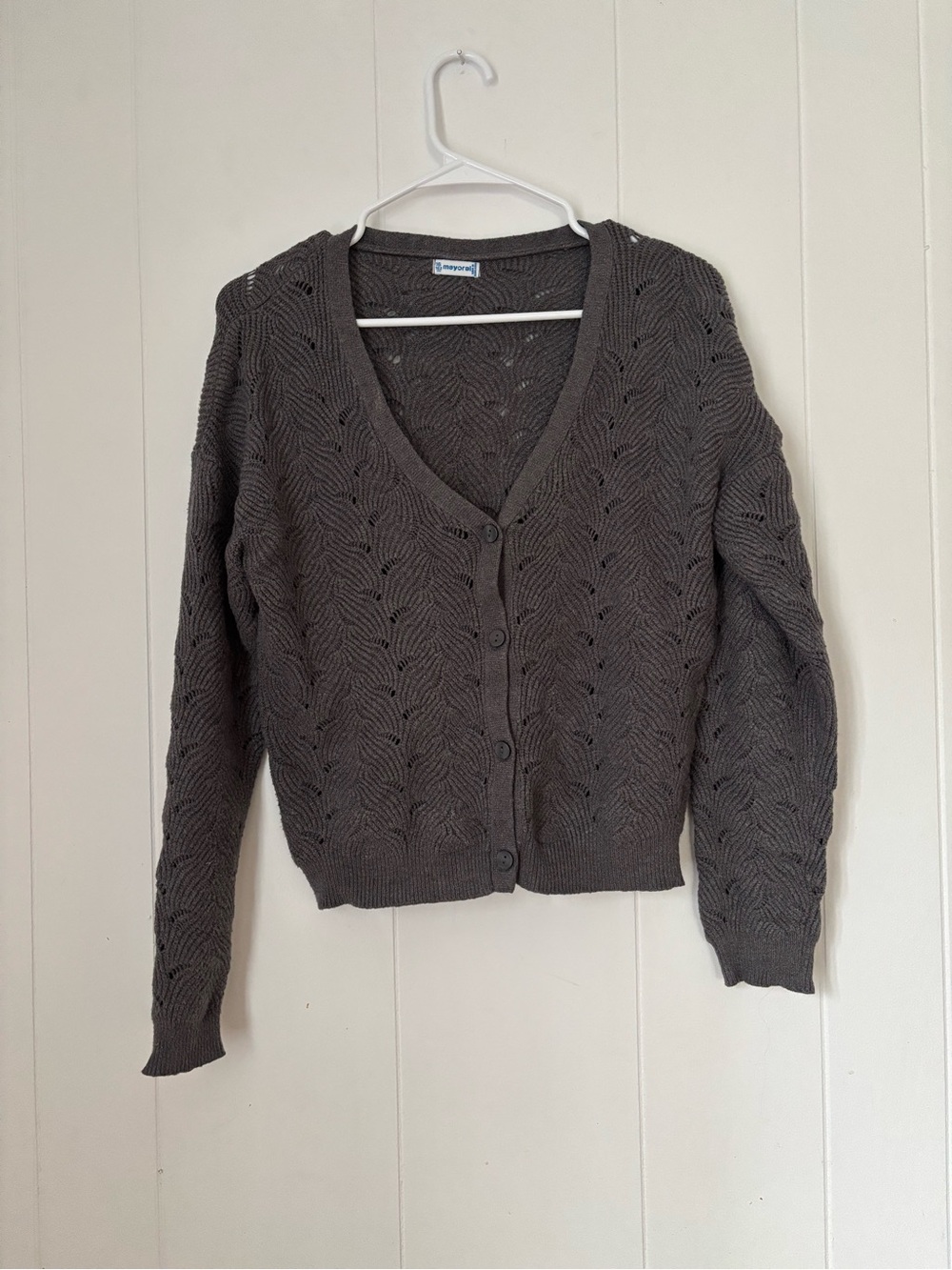 Mayoral Charcoal Knit Button-Front Cardigan
